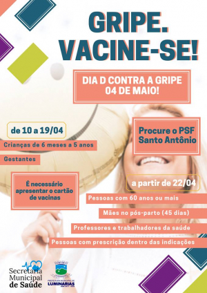 Começa dia 10 a campanha de vacinação contra a gripe